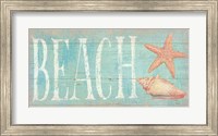 Framed Pastel Beach with Pink