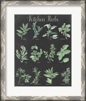 Framed Kitchen Herb Chart on Black II