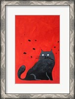 Framed Stray Black Cat