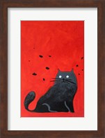 Framed Stray Black Cat