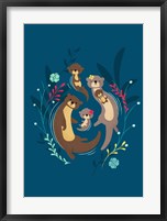 Framed Otter Family