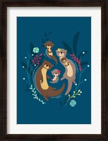 Framed Otter Family