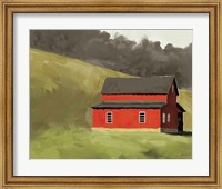 Framed Red Barn I