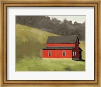 Framed Red Barn I