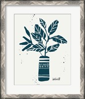 Framed Monochrome Blue Botanical Sketches VI