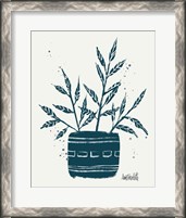 Framed Monochrome Blue Botanical Sketches IX