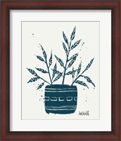 Framed Monochrome Blue Botanical Sketches IX