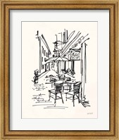 Framed Cafe Sketch II on Cream