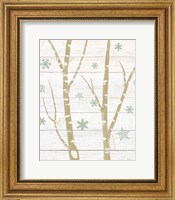 Framed Snowy Birches IV Sage