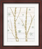 Framed Snowy Birches IV Sage