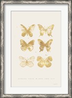 Framed Six Gold Butterflies