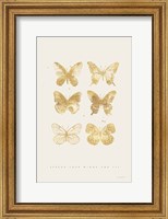 Framed Six Gold Butterflies