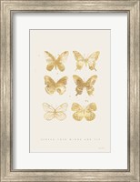 Framed Six Gold Butterflies