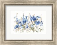 Framed Wildflowers in Bloom I Blue