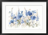 Framed Wildflowers in Bloom I Blue