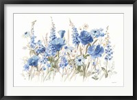 Framed Wildflowers in Bloom I Blue