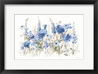 Framed Wildflowers in Bloom I Blue