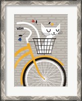 Framed Cruising Cat Yellow