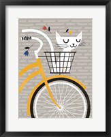 Framed Cruising Cat Yellow