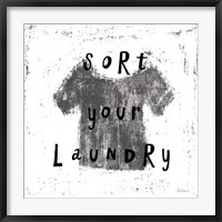 Framed Laundry Rules III BW