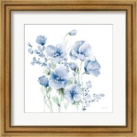 Framed 'Secret Garden Bouquet II Blue Light' border=