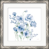 Framed 'Secret Garden Bouquet II Blue Light' border=