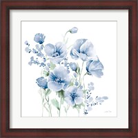 Framed Secret Garden Bouquet II Blue Light
