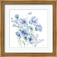 Framed Secret Garden Bouquet II Blue Light