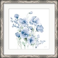 Framed Secret Garden Bouquet II Blue Light