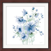 Framed Secret Garden Bouquet I Blue Light