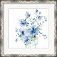 Framed 'Secret Garden Bouquet I Blue Light' border=