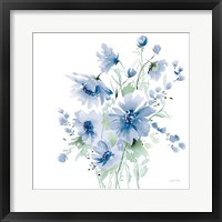 Secret Garden Bouquet I Blue Light Framed Print