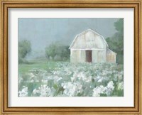 Framed White Barn Meadow