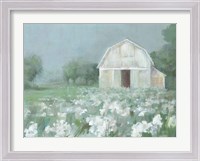 Framed White Barn Meadow