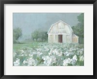 Framed White Barn Meadow