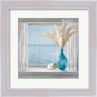 Framed Seaside Cottage View Shell