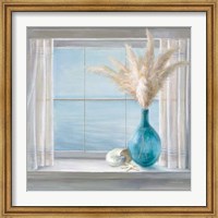 Framed Seaside Cottage View Shell