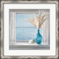 Framed Seaside Cottage View Shell