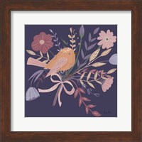 Framed Royal Birds II Purple