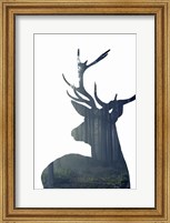 Framed Forest Deer Silhouette