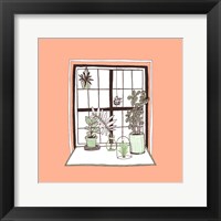 Framed Peach Indoor Garden