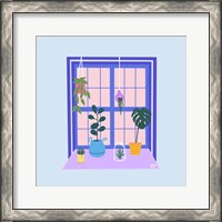 Framed Blue Indoor Garden