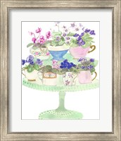 Framed Floral Tea Cups
