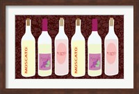 Framed Moscato Bottles In A Row