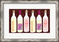 Framed Moscato Bottles In A Row