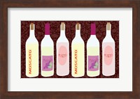 Framed Moscato Bottles In A Row