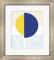 Framed Blue and Yellow Mod Circles I