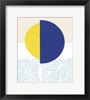 Framed Blue and Yellow Mod Circles I