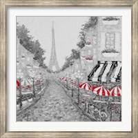 Framed Splash Of Red In Paris I