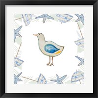 Framed 'Birds On The Beach II' border=